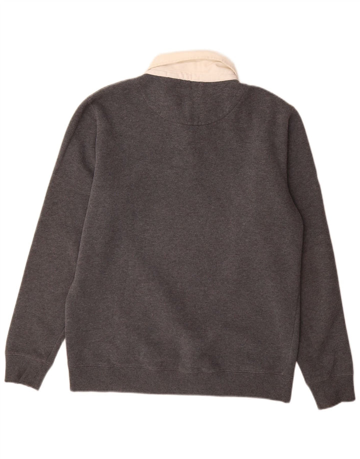 Felpa da uomo con collo alto Superdry, maglione grande, cotone grigio