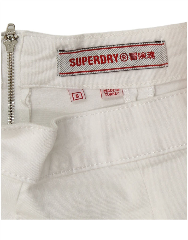 Minigonna da donna SUPERDRY UK 8 piccola W26 cotone bianco