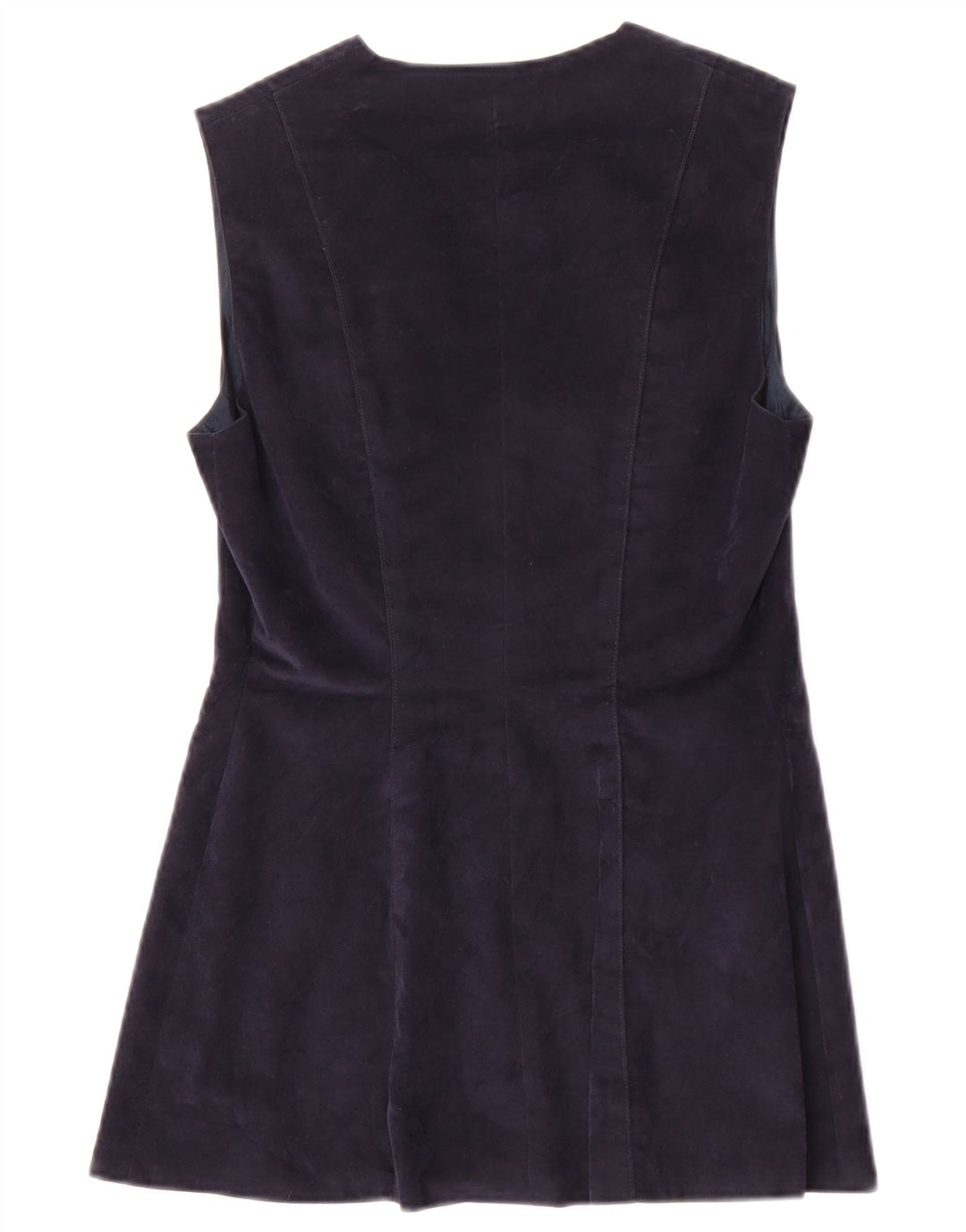 Gilet lungo da donna vintage UK 10 piccolo blu navy