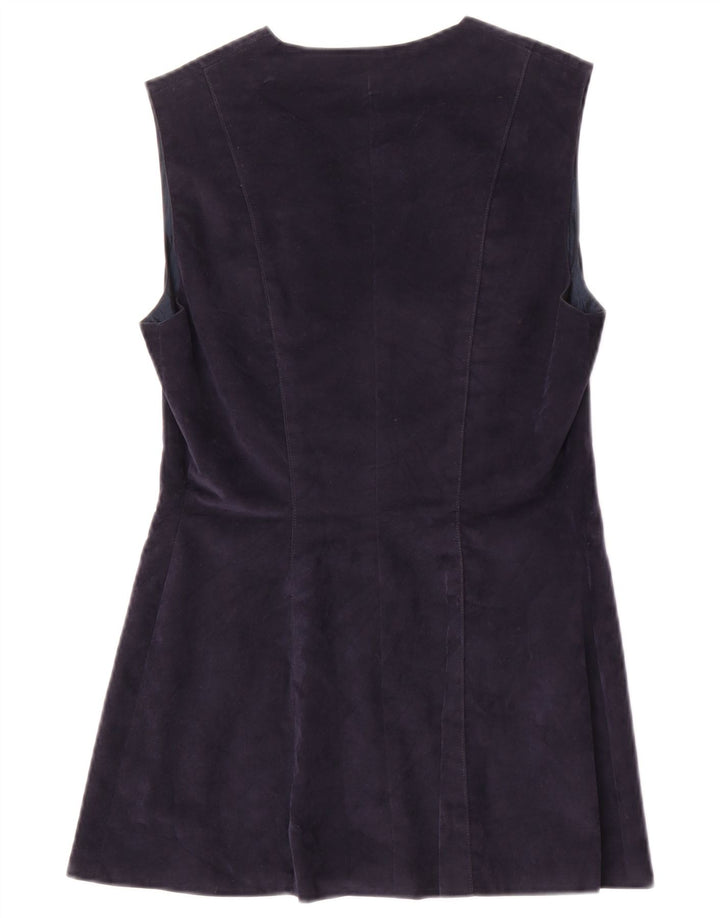 Gilet lungo da donna vintage UK 10 piccolo blu navy