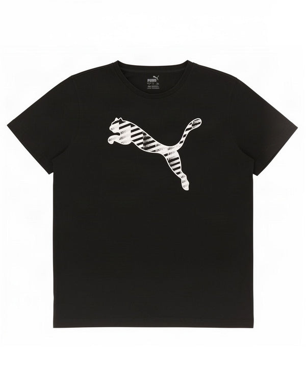 T-shirt grafica da uomo Puma Top in cotone nero medio