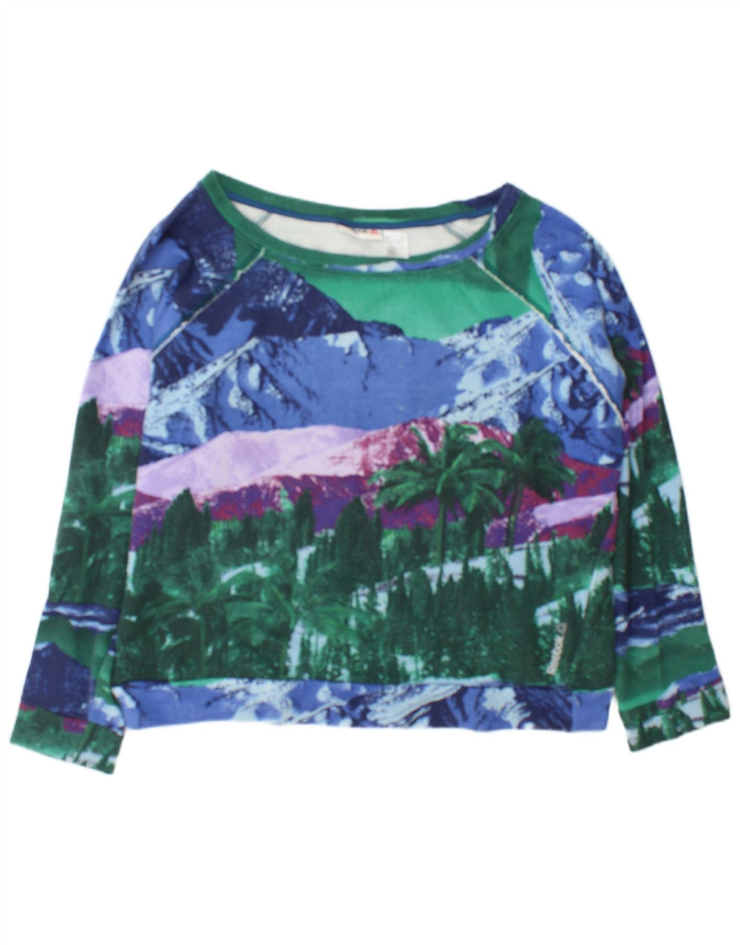 Felpa grafica Reebok da donna UK 16/18 grande multicolore