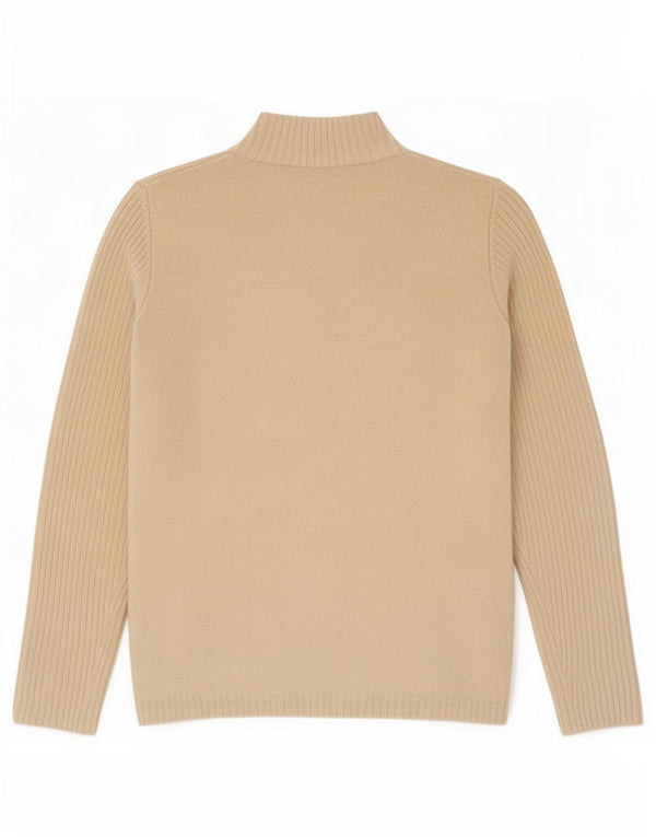 CARLA FERRONI Maglione da donna con collo dolcevita UK 14 Lana beige medio