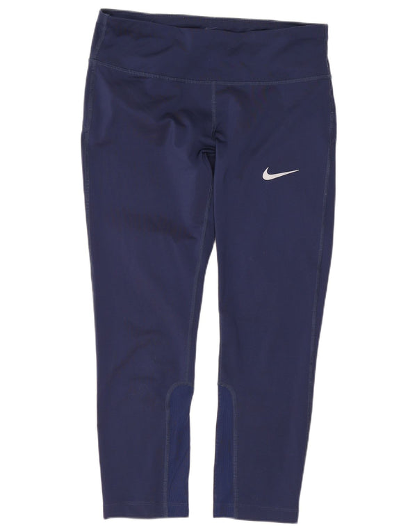 Leggings Nike Dri Fit Capri da donna UK 10 Small Blu Navy