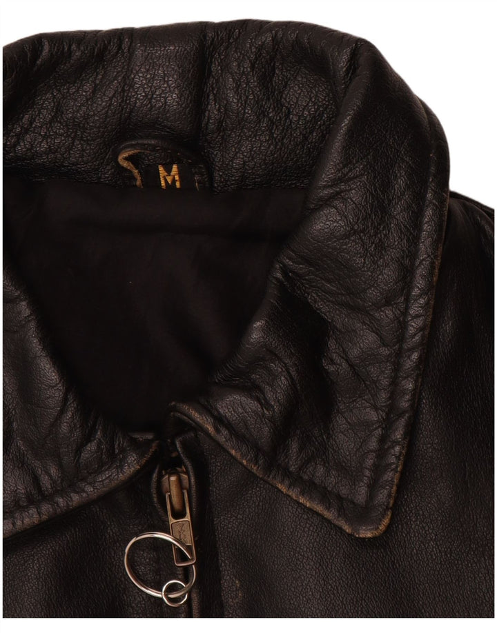 Giacca in pelle vintage da uomo UK 38 in pelle nera media