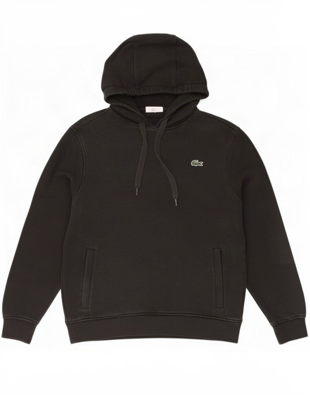 Felpa con cappuccio da uomo Lacoste taglia 4 media in cotone nero
