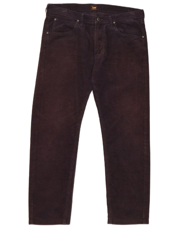 Pantaloni da uomo Lee Daren Zip Fly dritti in velluto a coste W34 L29 cotone blu navy
