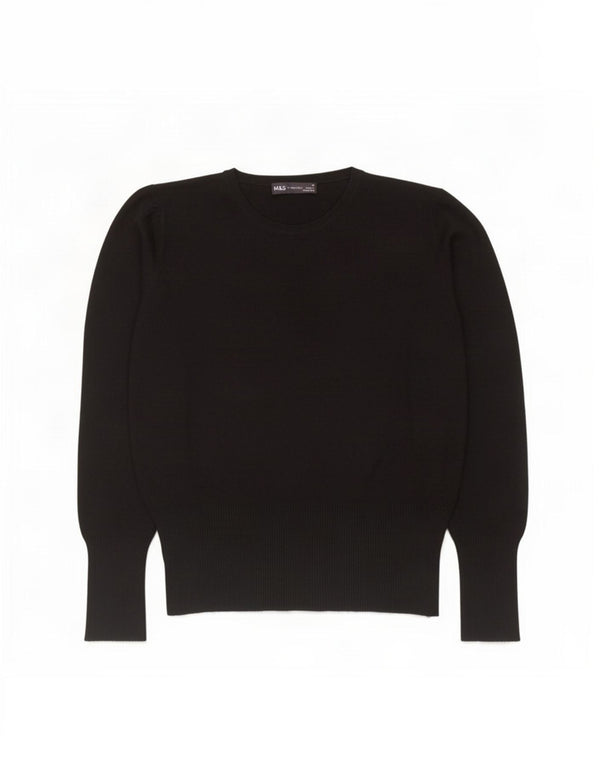 Maglione maglione girocollo da donna Zara UK 16 grande viscosa nera