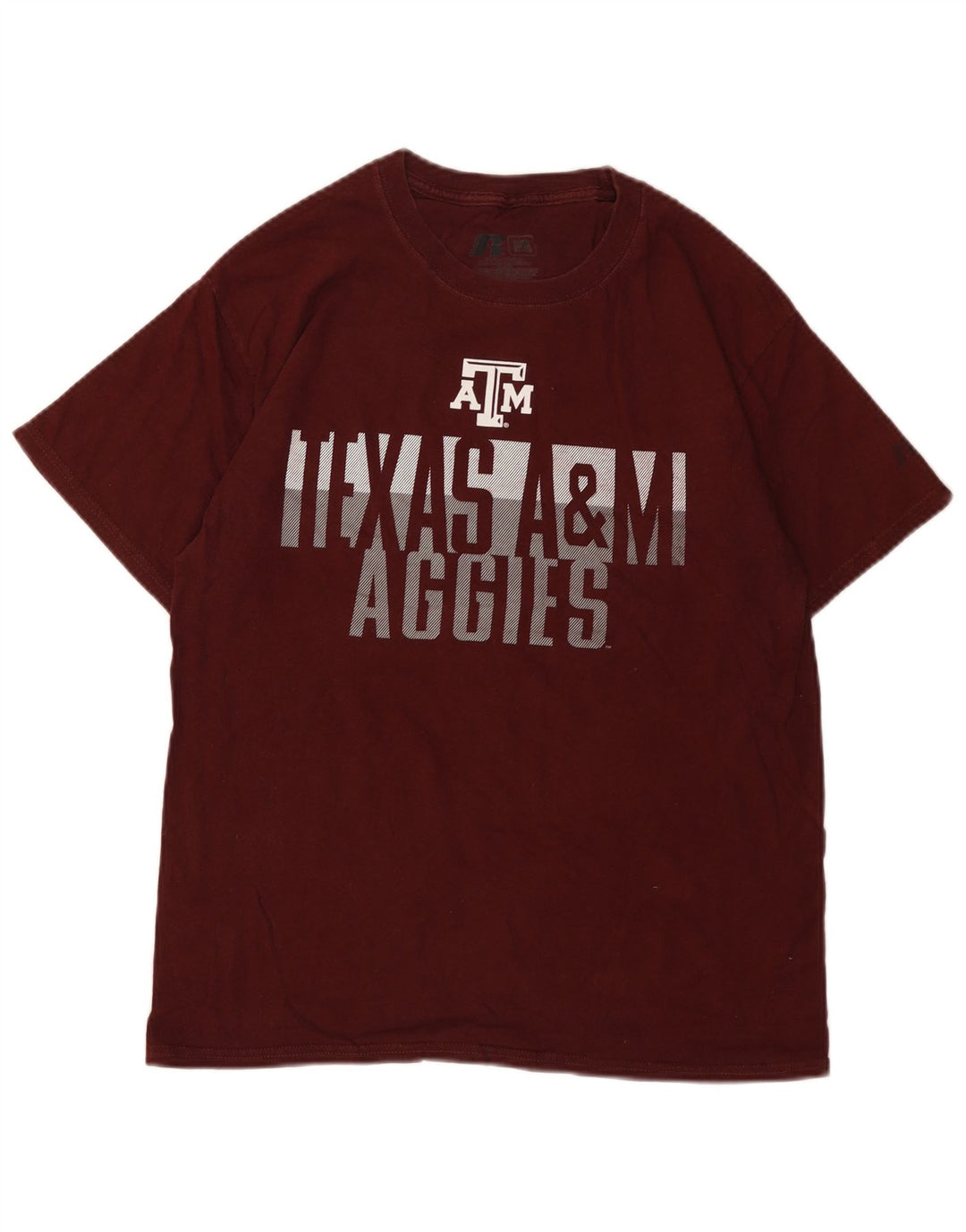 T-shirt grafica da uomo RUSSELL ATHLETIC UK 38/40 Borgogna media