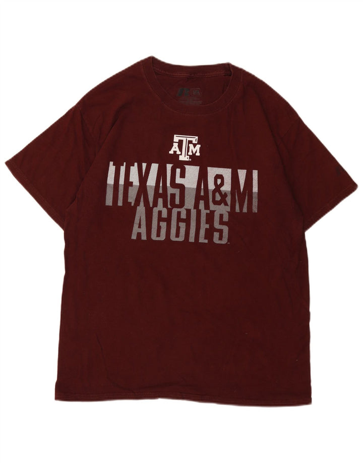 T-shirt grafica da uomo RUSSELL ATHLETIC UK 38/40 Borgogna media