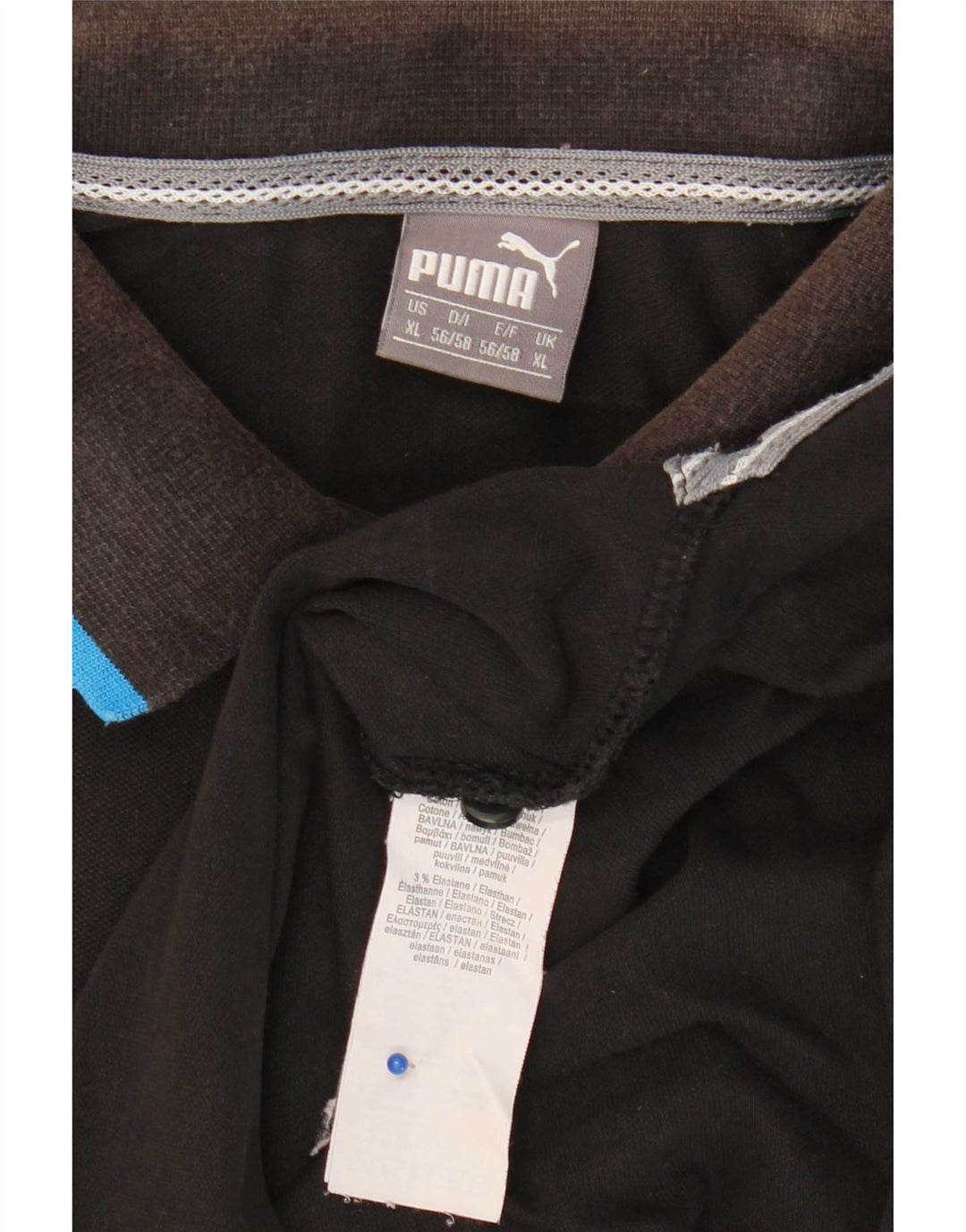 Polo Puma da uomo XL in cotone nero