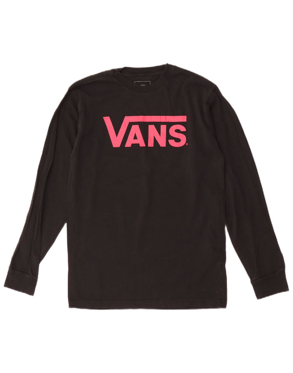 Top da donna Vans con vestibilità classica, grafica, manica lunga, UK 10, piccolo, cotone nero