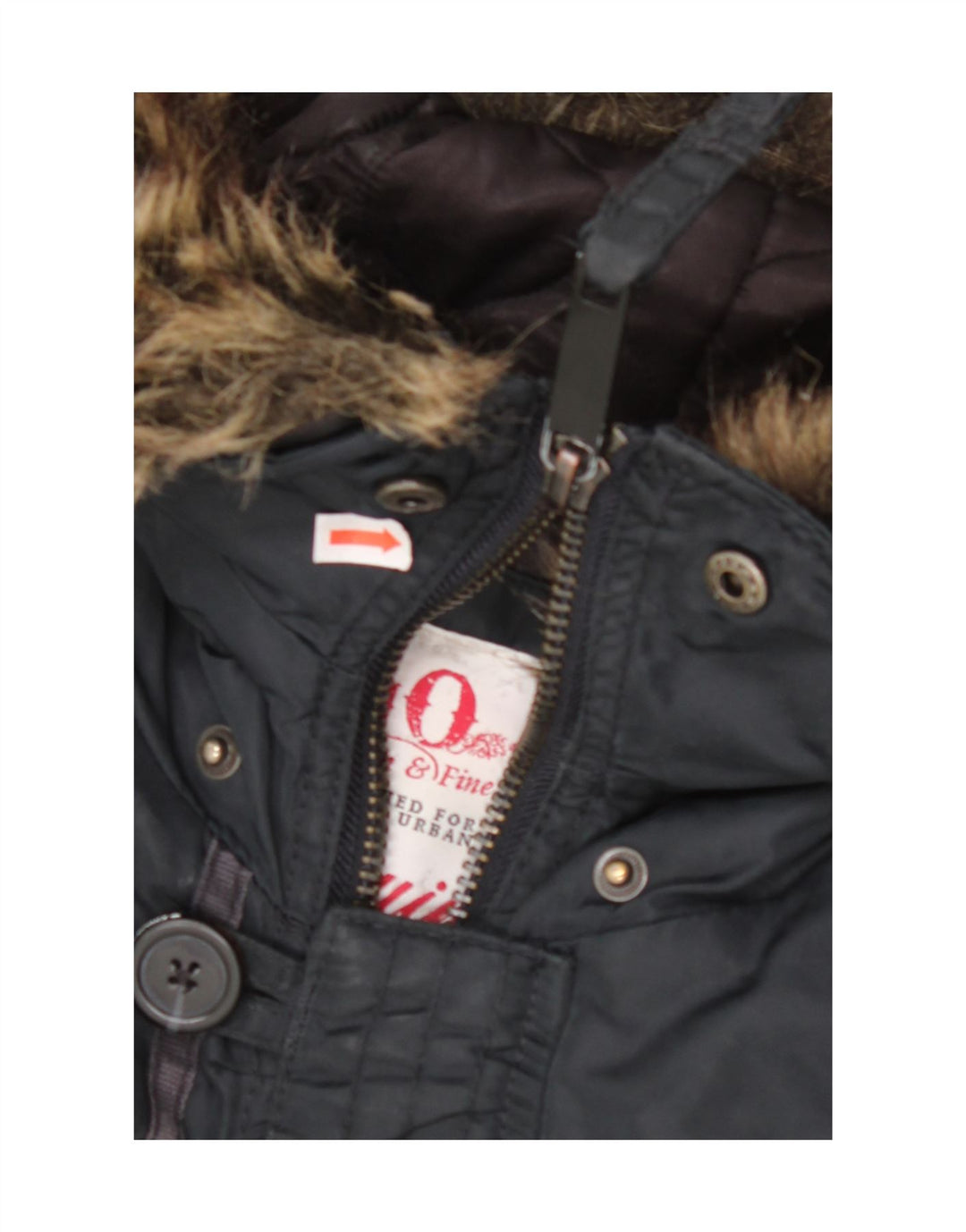 Giacca parka da uomo con cappuccio KHUJO UK 38 nylon blu navy medio