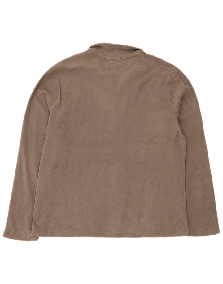 EDDIE BAUER Maglione in pile da uomo con zip e collo XL poliestere grigio