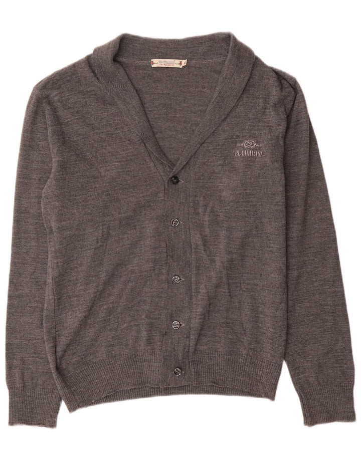 Maglione cardigan da uomo El Charro XL in lana grigia