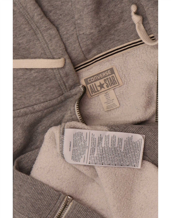 Maglione con cappuccio e zip Converse da uomo Chuck Taylor in cotone chiazzato grigio medio