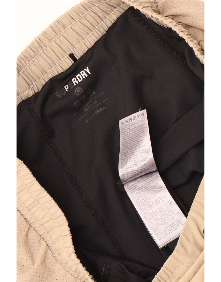 Pantaloncini sportivi da uomo Superdry Poliestere color block beige medio