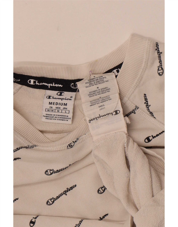 Felpa con grafica corta da donna Champion UK 14 Cotone bianco medio