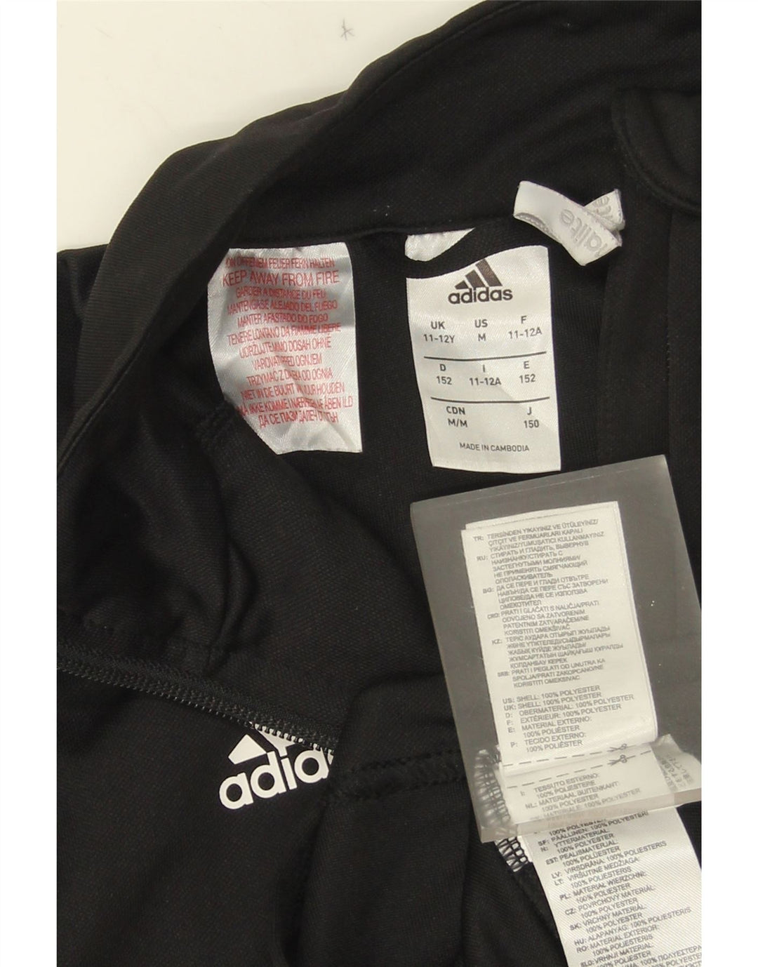 Giacca superiore della tuta Adidas Climalite da ragazzo 11-12 anni in poliestere nero