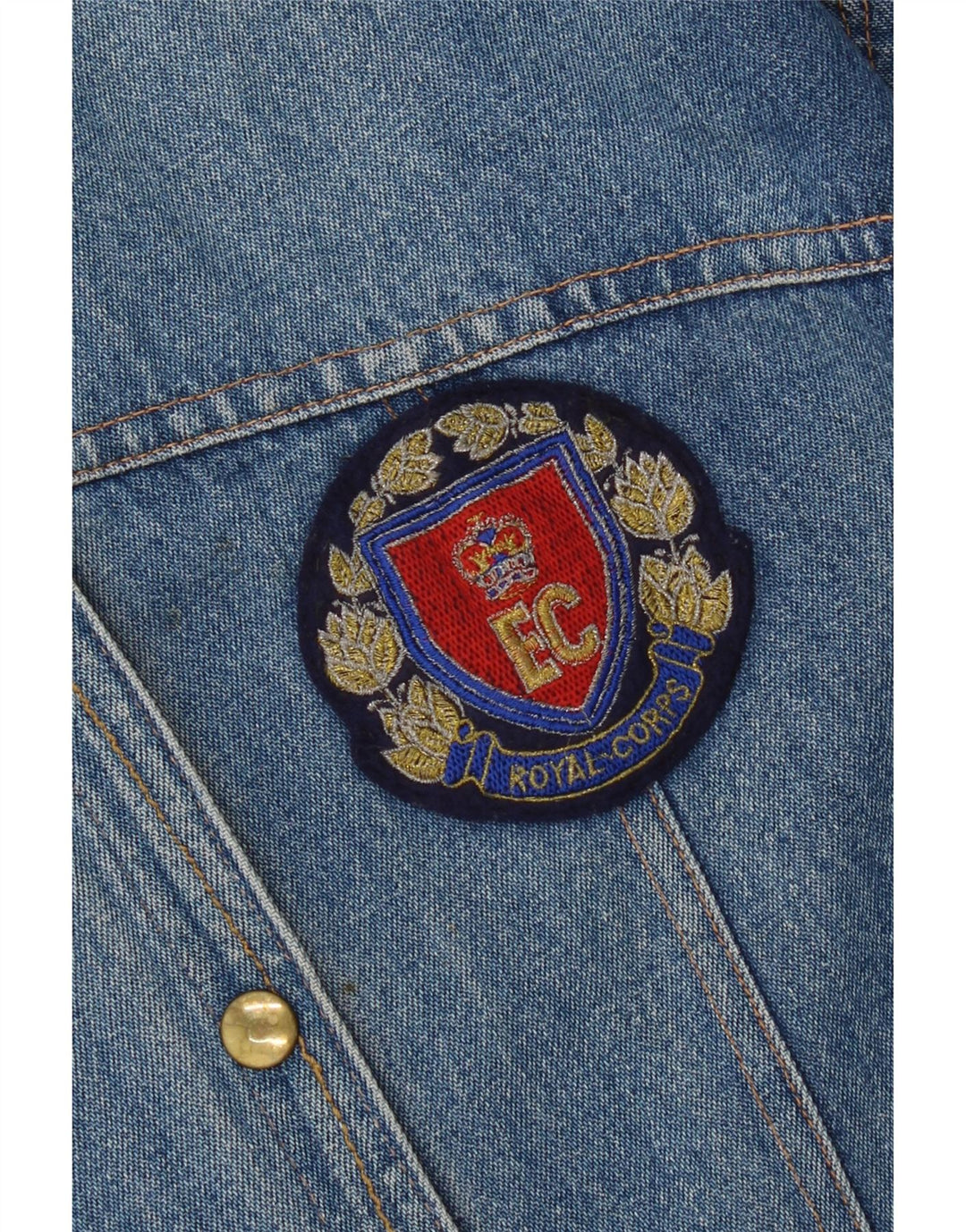 Giacca di jeans vintage da donna UK 14 blu medio