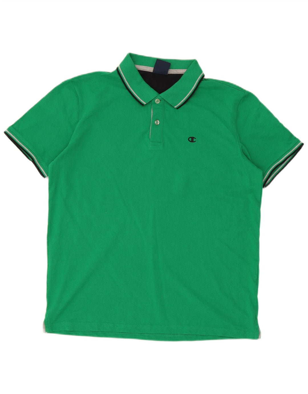 Polo da uomo Champion a righe verde medio