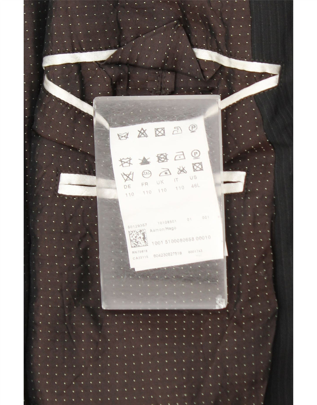 Giacca blazer da uomo a 2 bottoni Hugo Boss UK 44 2XL Lana gessata nera