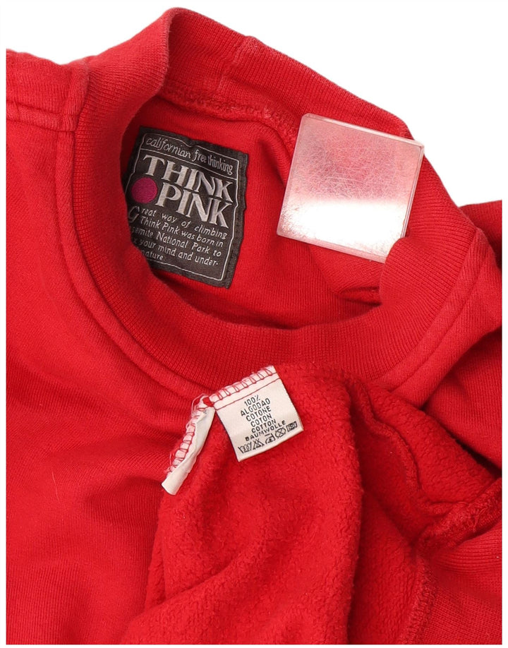 Felpa da uomo Think Pink Jumper XL in cotone rosso