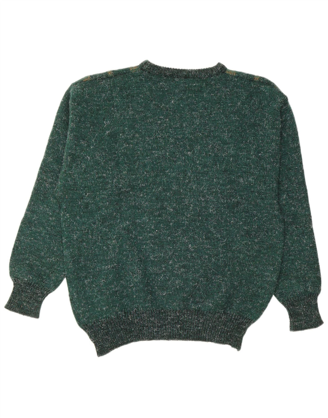 Maglione vintage da uomo girocollo IT 50 a righe verde medio