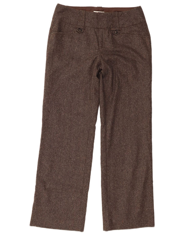 Pantaloni casual dritti da donna Monsoon UK 10 Small W30 L29 Marrone screziato