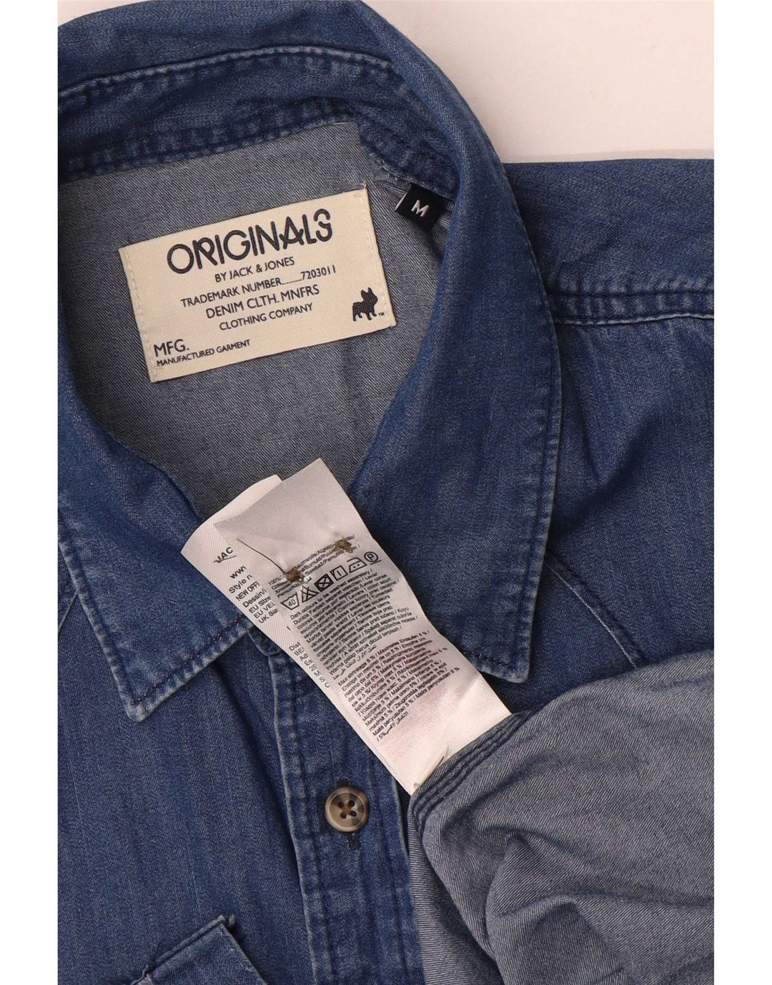 Camicia di jeans da uomo Jack & Jones in cotone blu medio