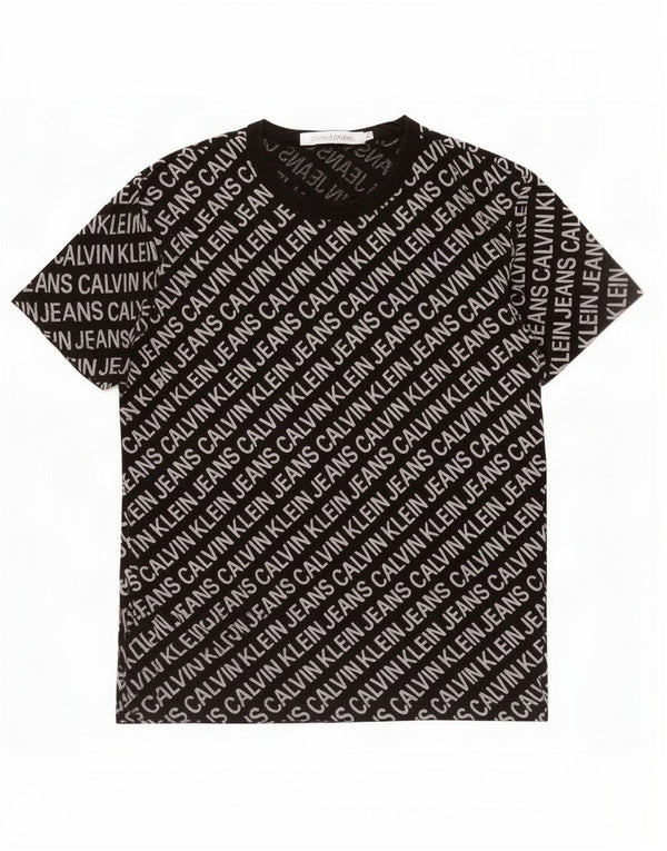 Maglietta grafica da uomo Calvin Klein Jeans Top piccola in cotone nero