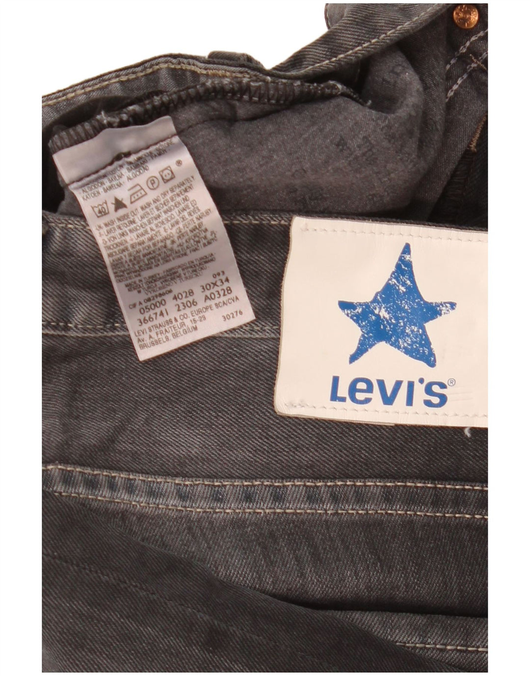 Jeans dritti da uomo Levi's W30 L34 cotone grigio