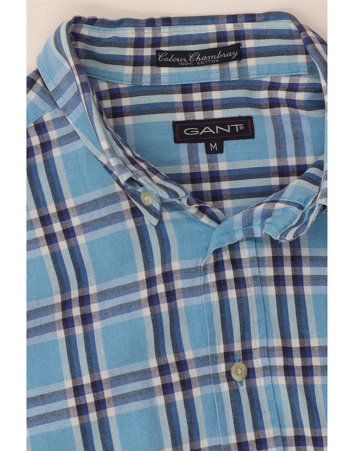 Camicia da uomo Gant in cotone scozzese blu medio