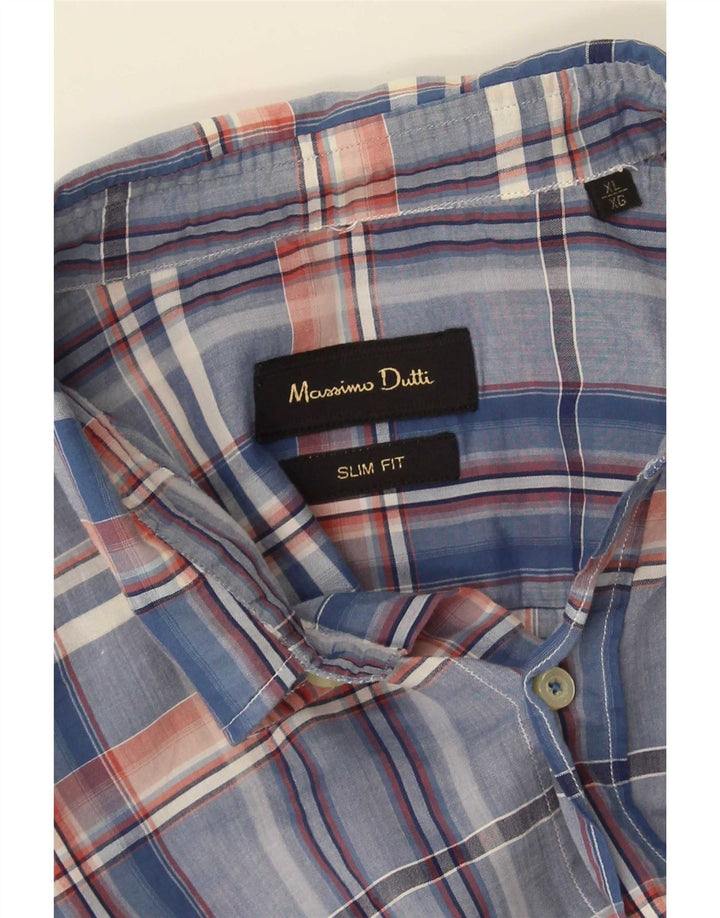 Camicia slim fit da uomo Massimo Dutti XL a quadri blu