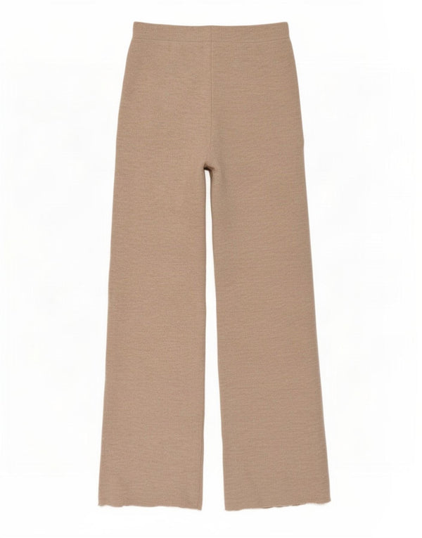 Zara Womens Wide Leg Tracksuit Trousers UK 8 Small Beige Flecked Polyester