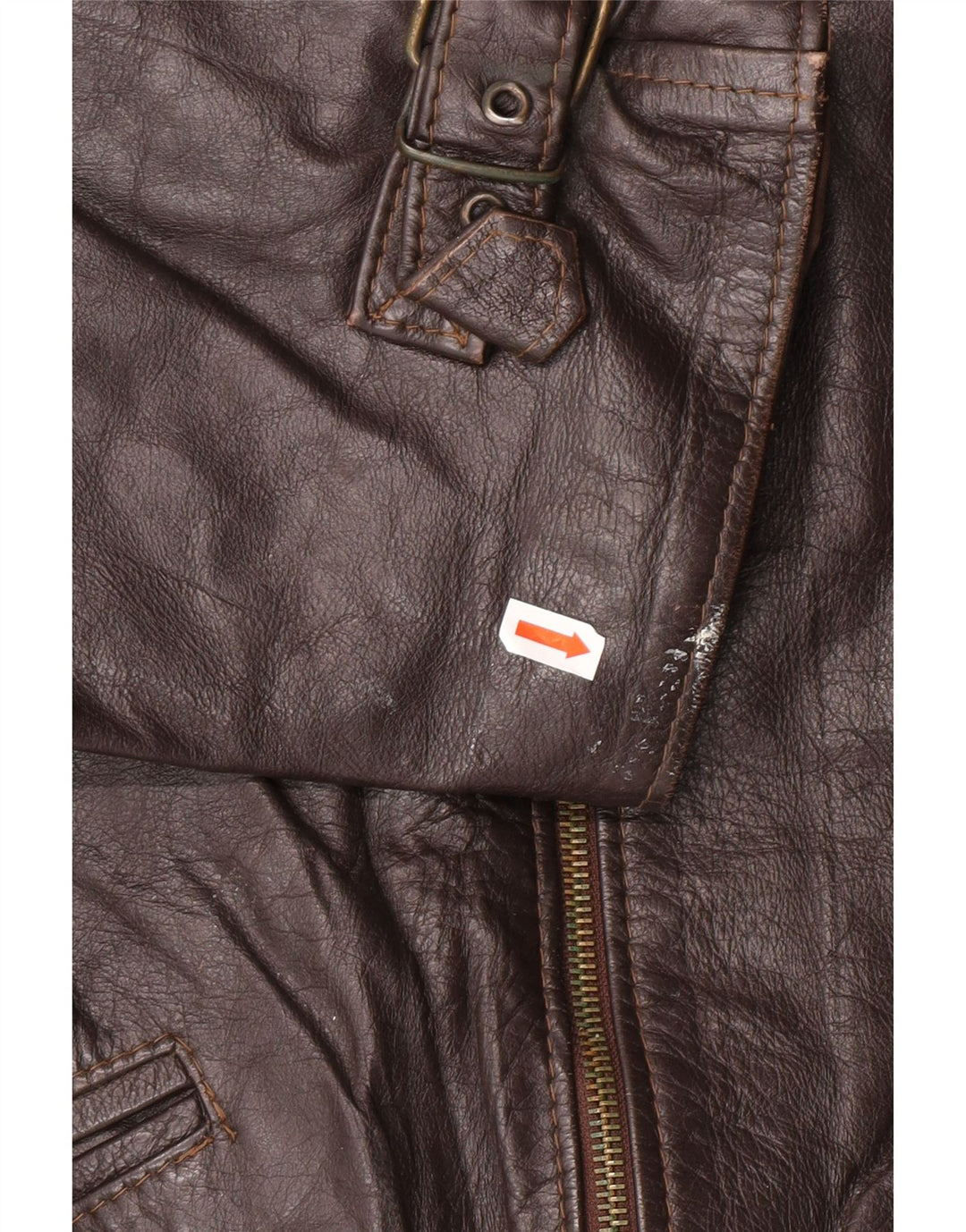 Giacca in pelle da uomo VINTAGE UK 42 XL in pelle marrone