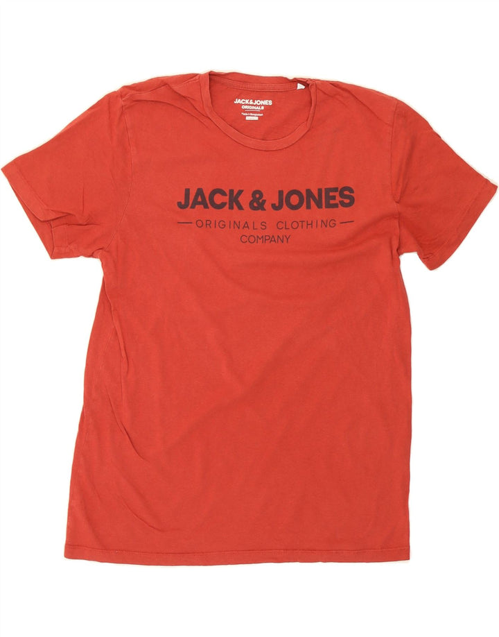 JACK & JONES Mens Regular Fit Graphic T-Shirt Top Large Red Cotton Vintage Jack & Jones and Second-Hand Jack & Jones from Messina Hembry 
