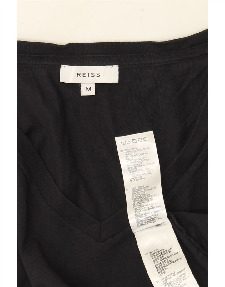 T-shirt da uomo Reiss Top in cotone nero medio