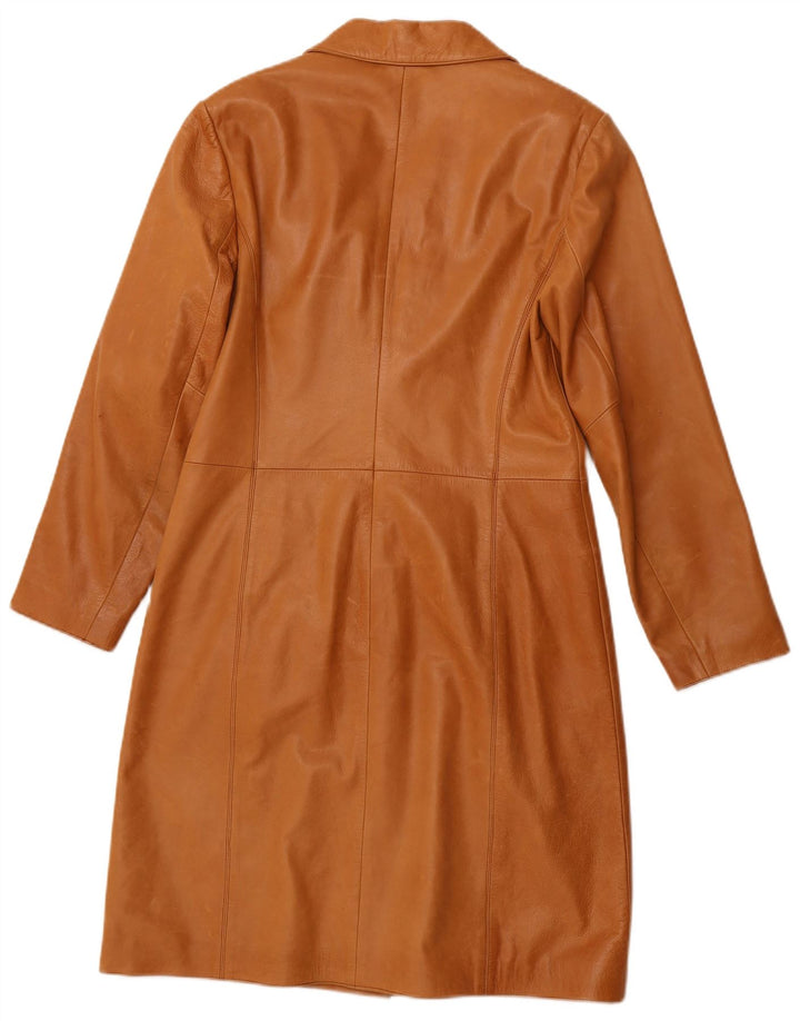 AVANTI Cappotto in pelle Petite da donna UK 12 Pelle marrone medio