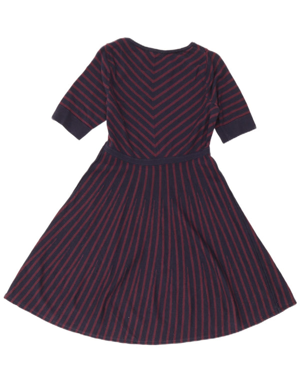 Boden Abito maglione da donna a maniche corte UK 16 Grande lana a righe blu navy