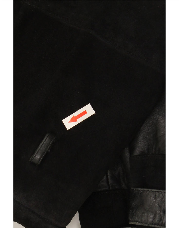 Giacca da donna in pelle scamosciata VINTAGE IT 48 XL Nera