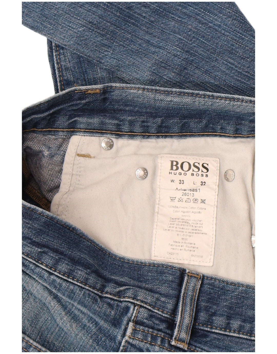 Jeans dritti da uomo Hugo Boss W33 L32 cotone blu