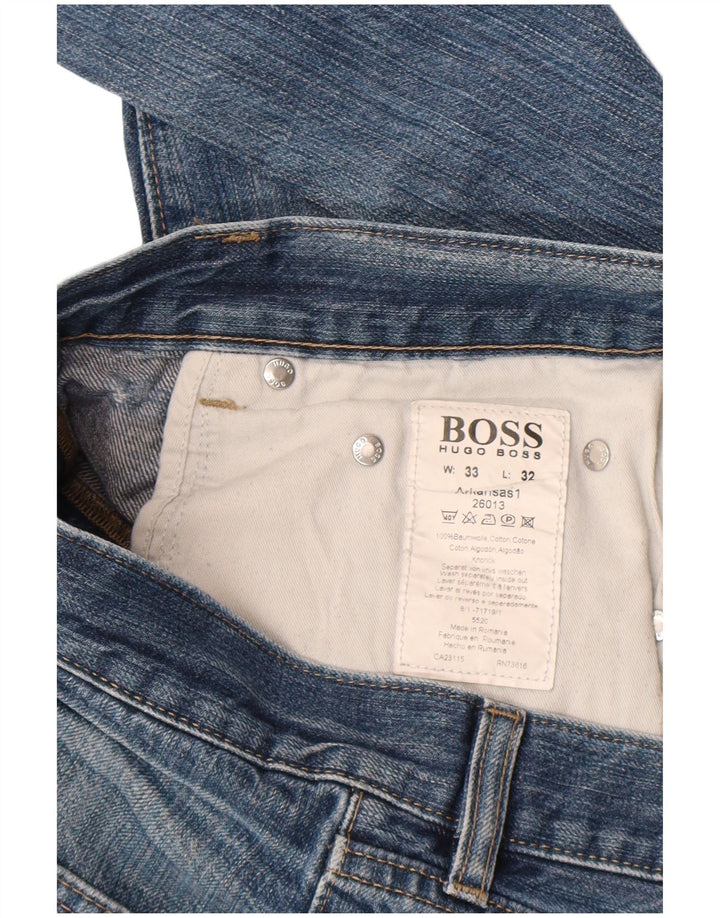 Jeans dritti da uomo Hugo Boss W33 L32 cotone blu