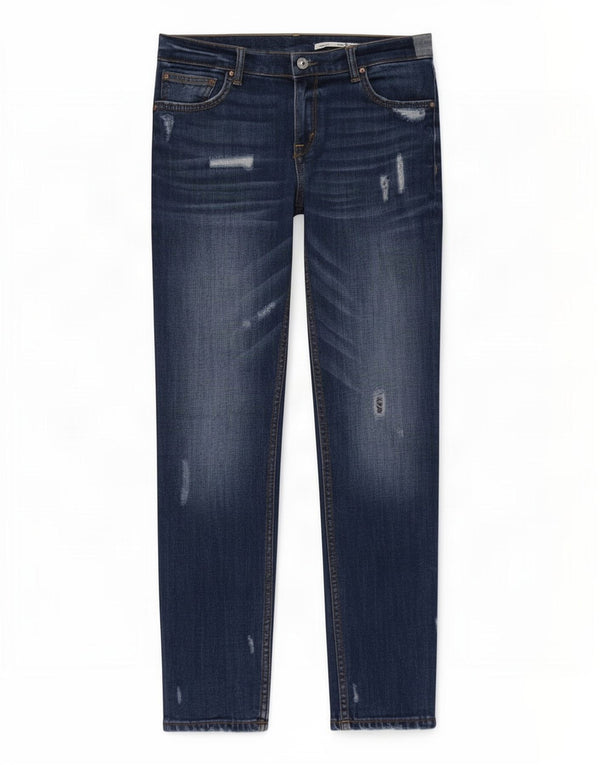 Jeans skinny da donna Zara con vestibilità rilassata effetto consumato EU 34 2XS W24 L25 Blu navy