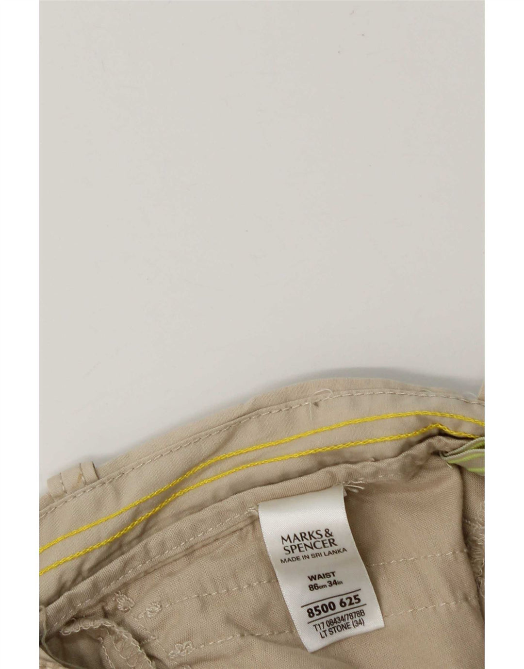 Bermuda cargo da uomo Marks & Spencer W34 Large in cotone beige