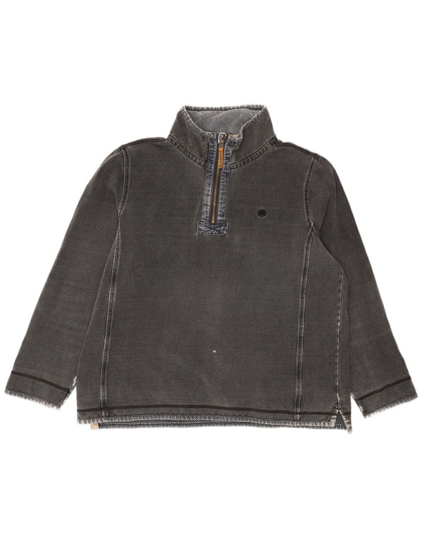 Felpa da uomo con zip e collo Fat Face, maglione XL, cotone grigio