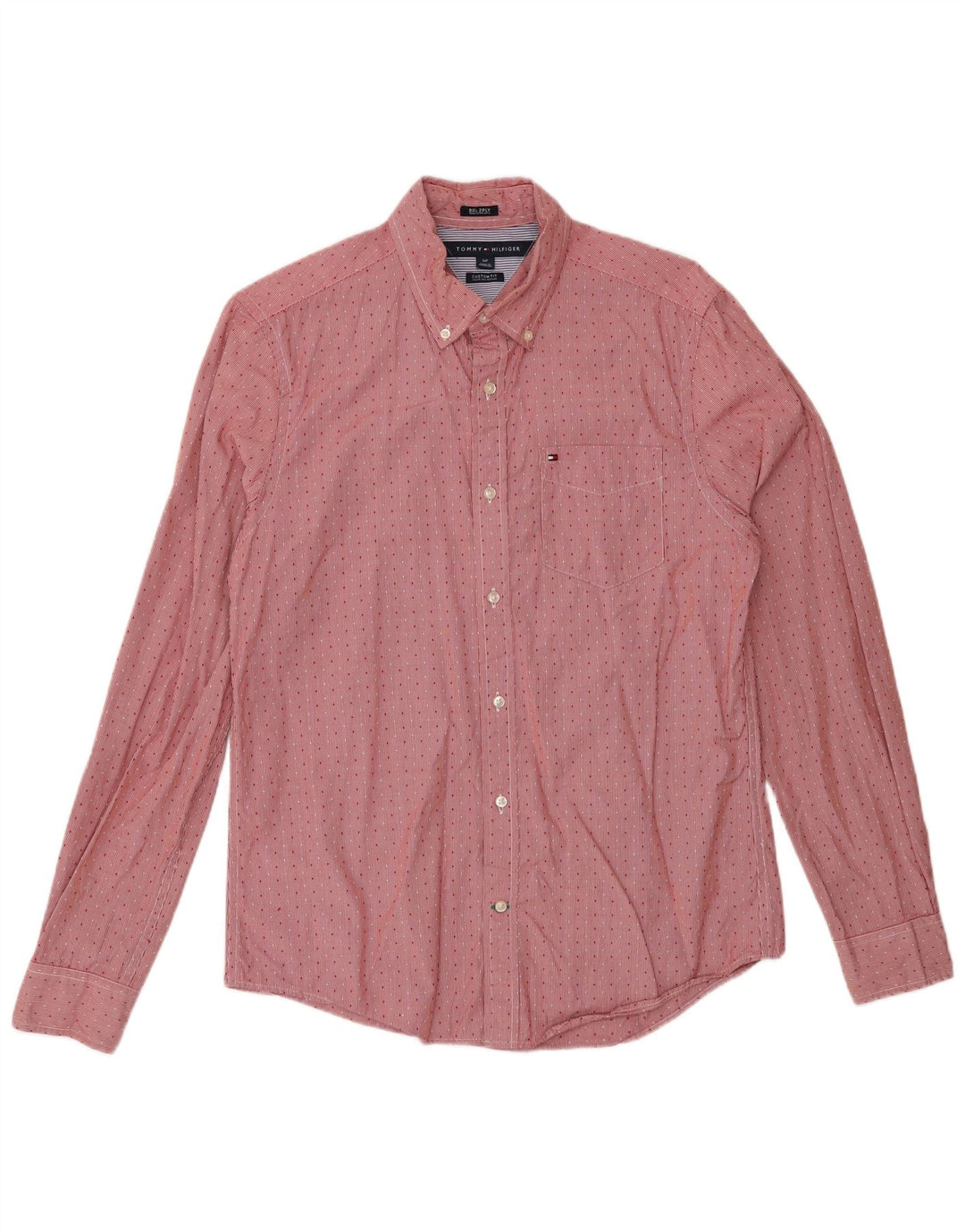 Camicia personalizzata da uomo Tommy Hilfiger piccola in cotone maculato rosso