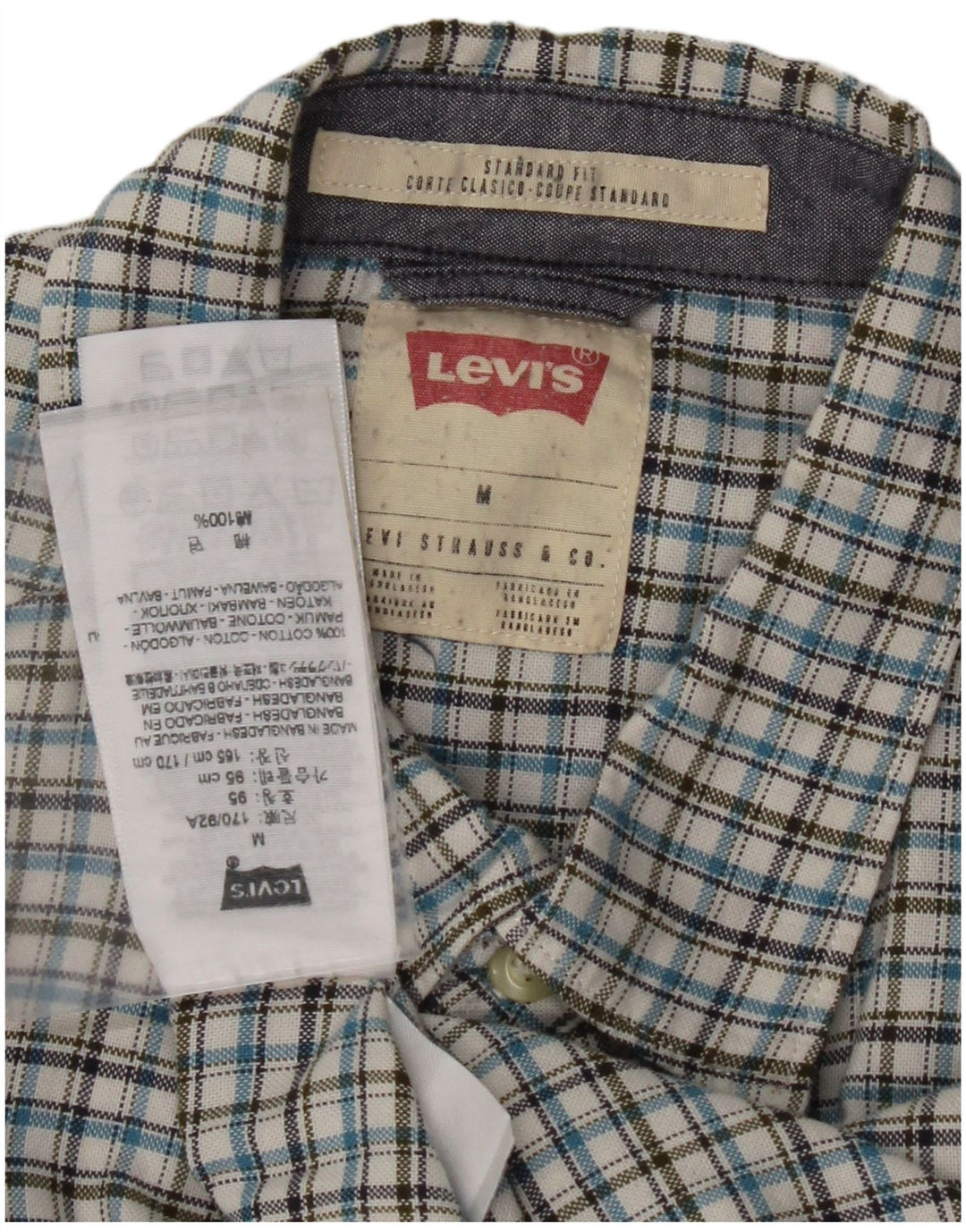 LEVI'S Camicia da uomo Coupé Standard Vestibilità standard Cotone a quadri blu medio