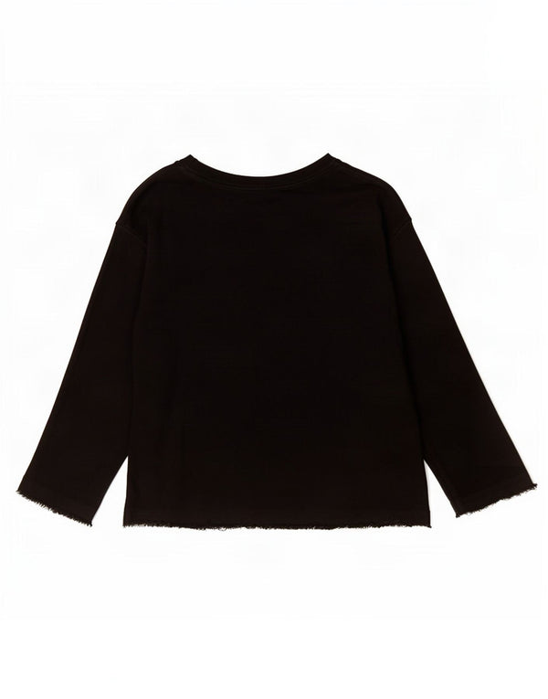 Maglia da donna a maniche lunghe Benetton UK 14 grande nera