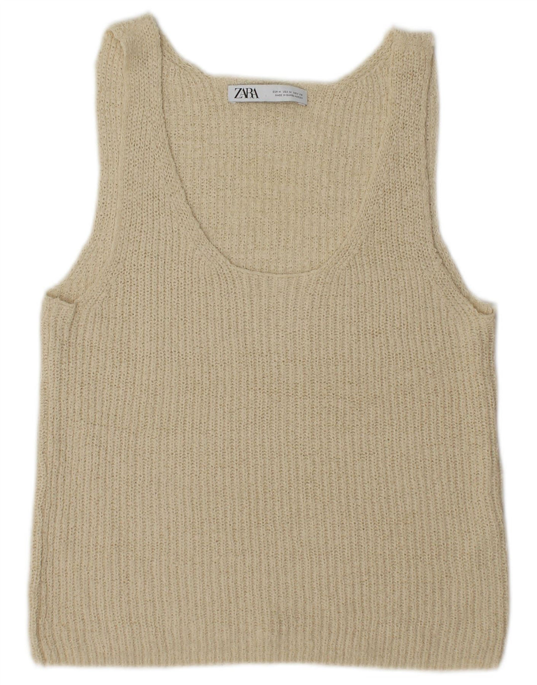 Canottiera da donna Zara UK 12 Acrilico beige medio